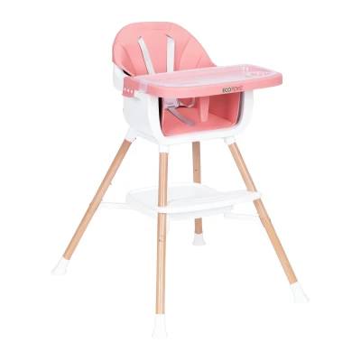 EcoToys HC508 Dětská jídelní židlička 2 v 1, růžová