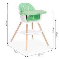 EcoToys HC508 Dětská jídelní židlička 2 v 1, zelená