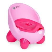 EcoToys PP112 Nočník s odnímatelnou vložkou s víkem, protiskluzové nožičky, růžový