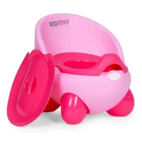 EcoToys PP112 Nočník s odnímatelnou vložkou s víkem, protiskluzové nožičky, růžový