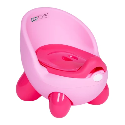 EcoToys PP112 Nočník s odnímatelnou vložkou s víkem, protiskluzové nožičky, růžový