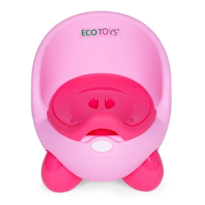 EcoToys PP112 Nočník s odnímatelnou vložkou s víkem, protiskluzové nožičky, růžový