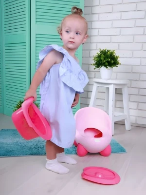 EcoToys PP112 Nočník s odnímatelnou vložkou s víkem, protiskluzové nožičky, růžový