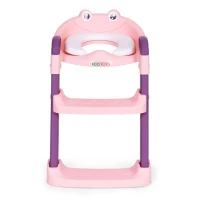 EcoToys PP8001 Dětské WC sedátko se schůdky a žebříkem, růžové