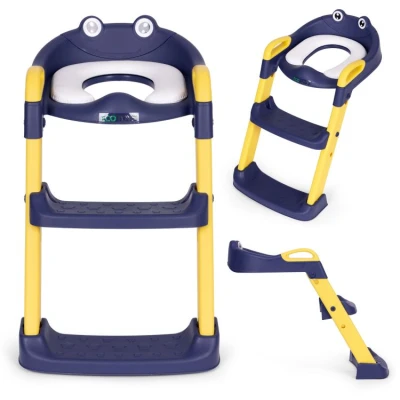 EcoToys PP8001 Dětské WC sedátko se schůdky a žebříkem, modré