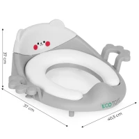 EcoToys PP104 Dětské WC prkénko s držadly a měkkým polštářkem, šedé
