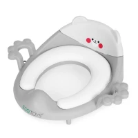 EcoToys PP104 Dětské WC prkénko s držadly a měkkým polštářkem, šedé
