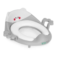 EcoToys PP104 Dětské WC prkénko s držadly a měkkým polštářkem, šedé
