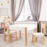 EcoToys OT143 Dětská sada nábytku, stůl + 2 židle s křidovou tabulí 