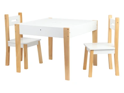EcoToys OT143 Dětská sada nábytku, stůl + 2 židle s křidovou tabulí 