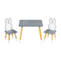 EcoToys WH141 Dětská sada nábytku, stůl + 2 židle, zajíček
