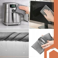 Ruhhy 27207 Magické utěrky z mikrovlákna na okna 30 x 40 cm, 3 ks, šedé 