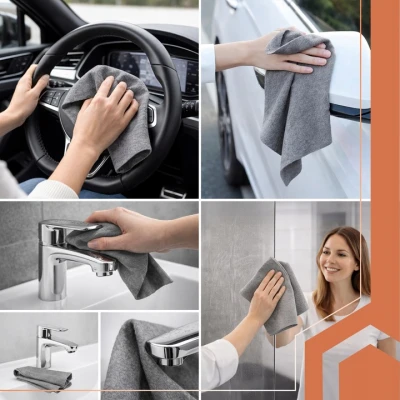 Ruhhy 27207 Magické utěrky z mikrovlákna na okna 30 x 40 cm, 3 ks, šedé 