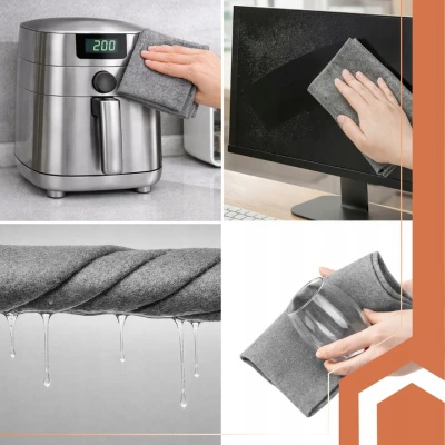 Ruhhy 27207 Magické utěrky z mikrovlákna na okna 30 x 40 cm, 3 ks, šedé 