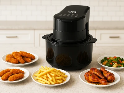 Verk 07373 Fritéza na horúci vzduch 5 l, 1200 W, dotykový LCD displej, 8 programov