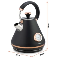 Berdsen 370100 Rýchlovarná kanvica s teplomerom 1,7 l BD-701, čierna