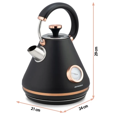 Berdsen 370100 Rýchlovarná kanvica s teplomerom 1,7 l BD-701, čierna