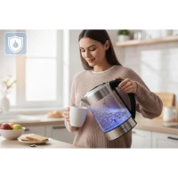 Berdsen BD-714 Sklenená rýchlovarná kanvica s reguláciou teploty, 1,7 l, 2200 W