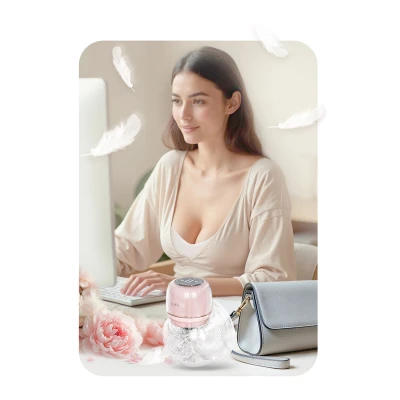 Nukido NK-963 Třífázová elektrická odsávačka mateřského mléka, růžová