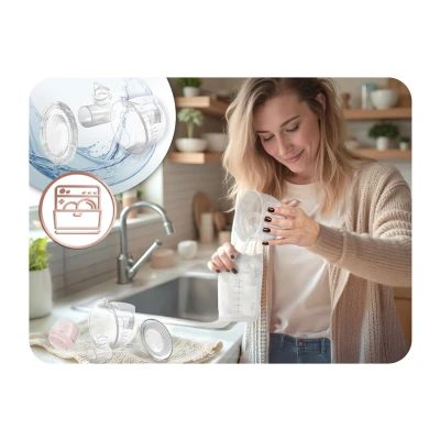 Nukido NK-963 Třífázová elektrická odsávačka mateřského mléka, růžová