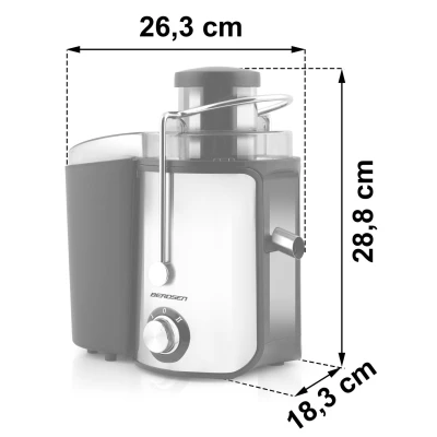 Odšťavovač Berdsen BD-750 1000 W, 85 dB, 1,4 l + 0,5 l, čierny a strieborný