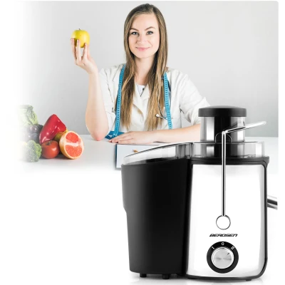 Odšťavovač Berdsen BD-750 1000 W, 85 dB, 1,4 l + 0,5 l, čierny a strieborný