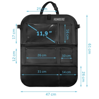 Humberg HM-993 Organizér na sedadlo do auta se stolkem 61 × 47 cm, černý