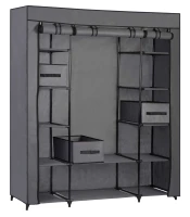 Massido 680010 Velká textilní skříň se zásuvkami 45 x 135 x 170 cm, tmavě šedá