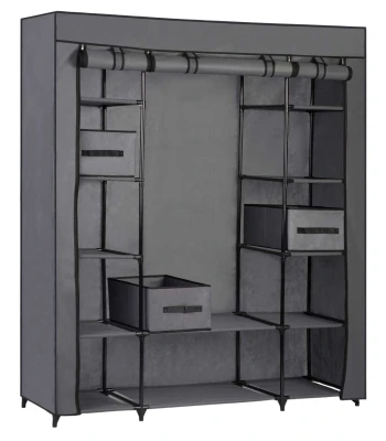 Massido 680010 Velká textilní skříň se zásuvkami 45 x 135 x 170 cm, tmavě šedá