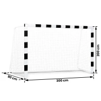 Neo-Sport NS-465 Fotbalová branka 300 x 200 x 90 cm, černo-bílá