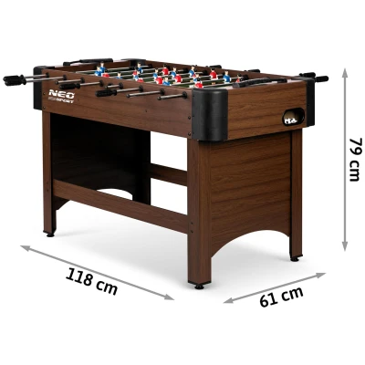Neo-Sport NS-804 Stolný futbalový stôl, 118×61×79 cm, tmavohnedý