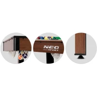 Neo-Sport NS-807 Biliardový stůl, 122 × 61 × 76 cm, tmavě hnědý