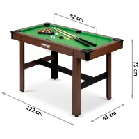 Neo-Sport NS-807 Biliardový stůl, 122 × 61 × 76 cm, tmavě hnědý