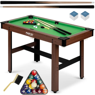 Neo-Sport NS-807 Biliardový stůl, 122 × 61 × 76 cm, tmavě hnědý