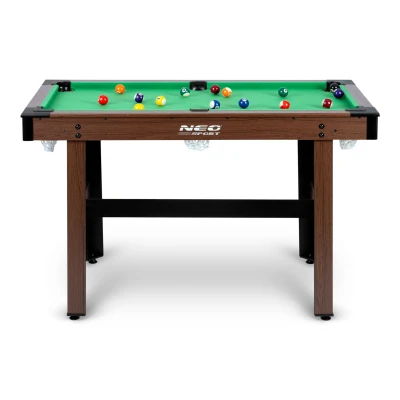 Neo-Sport NS-807 Biliardový stůl, 122 × 61 × 76 cm, tmavě hnědý