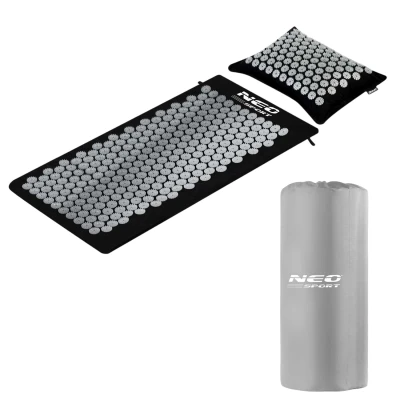 Neo-Sport NS-903 Akupresurní podložka s hroty, černo-stříbrná