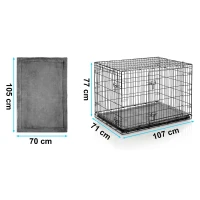 Pethaus PH-202 Kovová kennelová klec pro psy s pelíškem 107 × 71 × 77 cm 