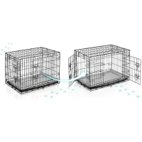 Pethaus PH-200 Kovová kennelová klec pro psa s pelíškem , 75,5 × 48 × 54 cm