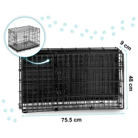 Pethaus PH-200 Kovová kennelová klec pro psa s pelíškem , 75,5 × 48 × 54 cm