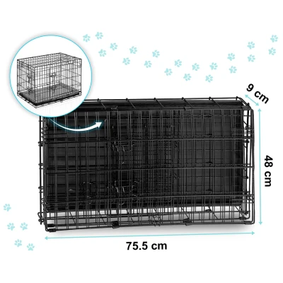 Pethaus PH-200 Kovová kennelová klec pro psa s pelíškem , 75,5 × 48 × 54 cm
