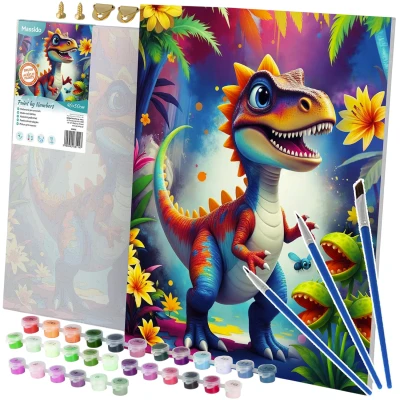 Massido 699023 Obraz pro malování podle čísel 40×50 cm, Dinosaurus