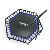 Neo-Sport 1102 Trampolína fitness s madlem 127 cm - šestiúhelníková modrá