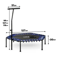 Neo-Sport 1102 Trampolína fitness s madlem 127 cm - šestiúhelníková modrá
