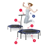 Neo-Sport 1102 Trampolína fitness s madlem 127 cm - šestiúhelníková modrá