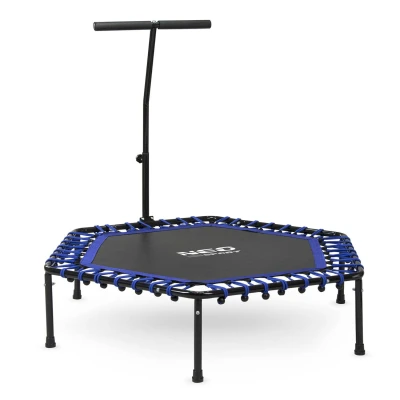 Neo-Sport 1102 Trampolína fitness s madlem 127 cm - šestiúhelníková modrá