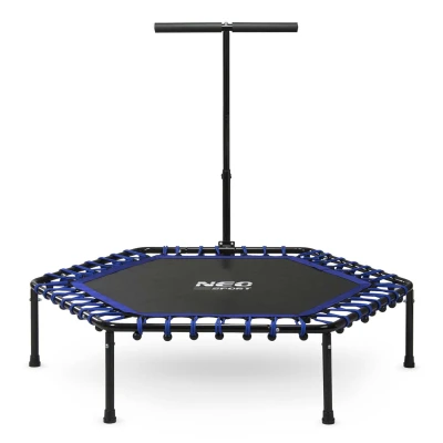 Neo-Sport 1102 Trampolína fitness s madlem 127 cm - šestiúhelníková modrá