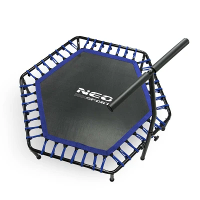 Neo-Sport 1102 Trampolína fitness s madlem 127 cm - šestiúhelníková modrá
