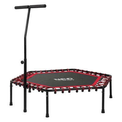 Neo-Sport 1104 Trampolína fitness s madlem 127 cm - šestiúhelníková, červená