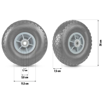Humberg HM-509 Kolo s duší pro zahradní vozík 26 cm, černé