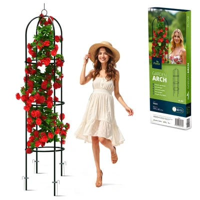 Plonos PL-992 Zahradní kovová opora pro popínavé rostliny 200 cm, černá